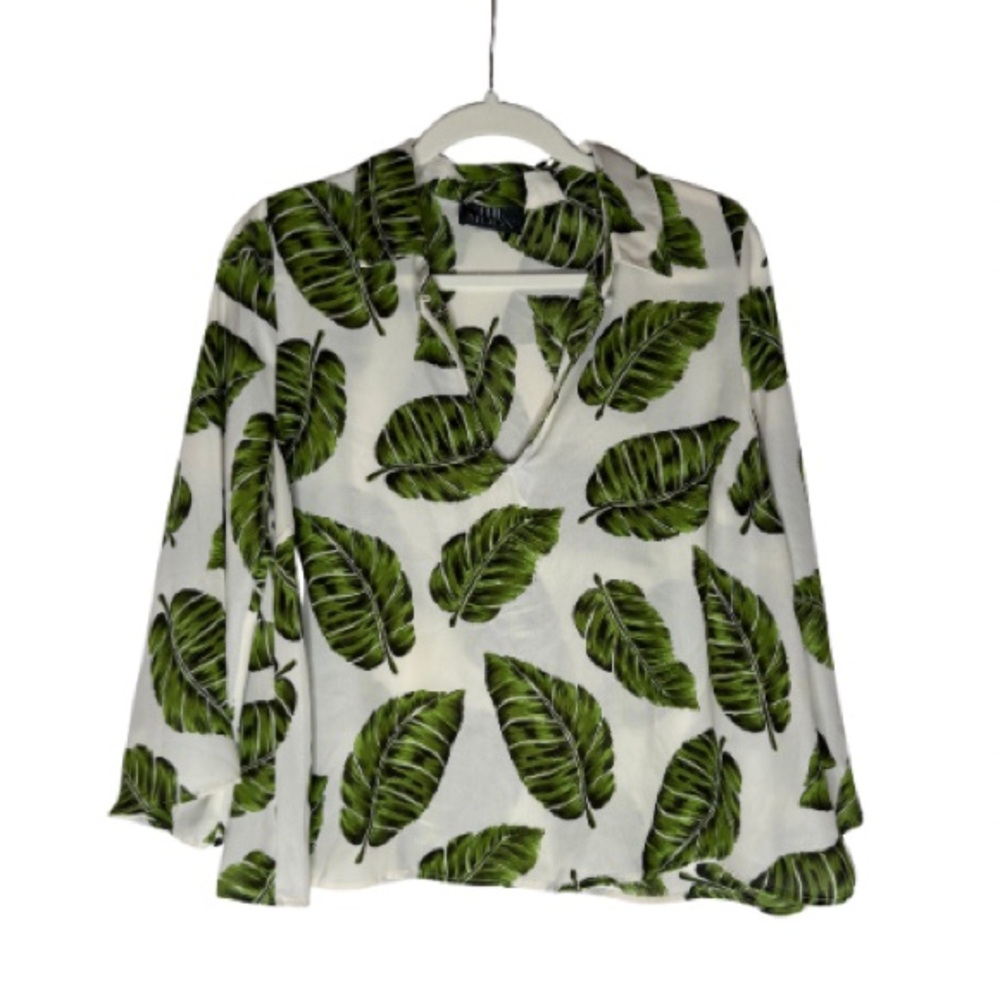 The Moon Tropical Leaf Print Blouse – Size L/XL